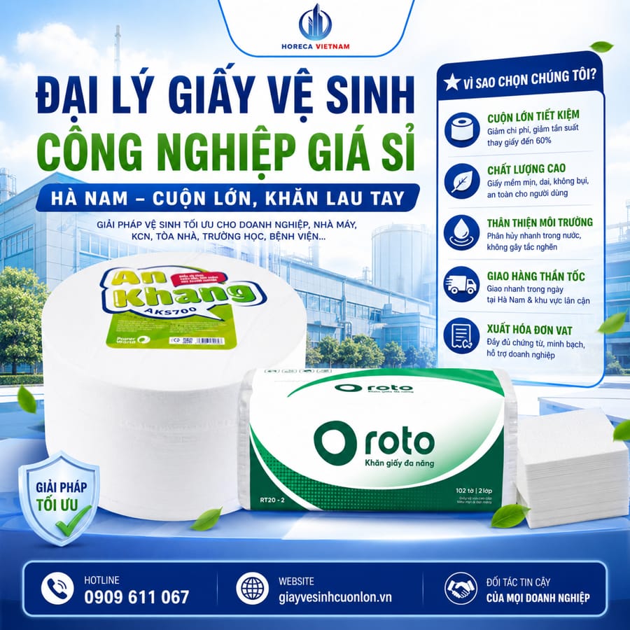 Đại lý giấy vệ sinh công nghiệp giá sỉ Hà Nam uy tín tại Horeca Việt Nam