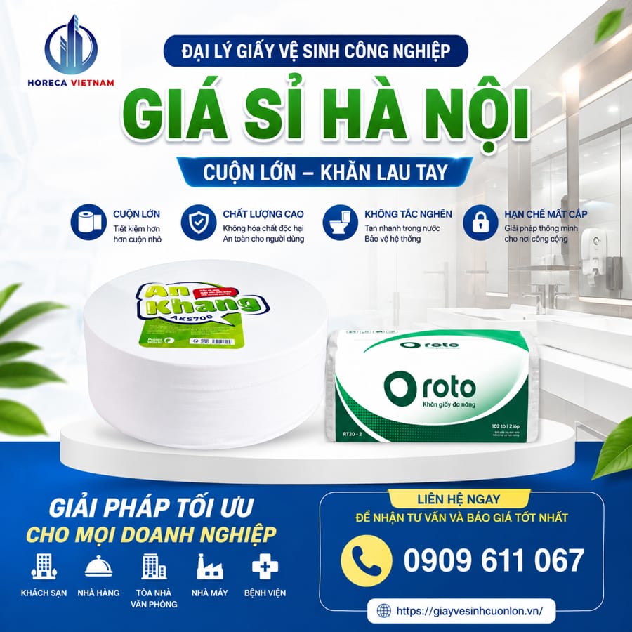 Horeca Việt Nam đại lý giấy vệ sinh công nghiệp giá sỉ Hà Nội tốt nhất