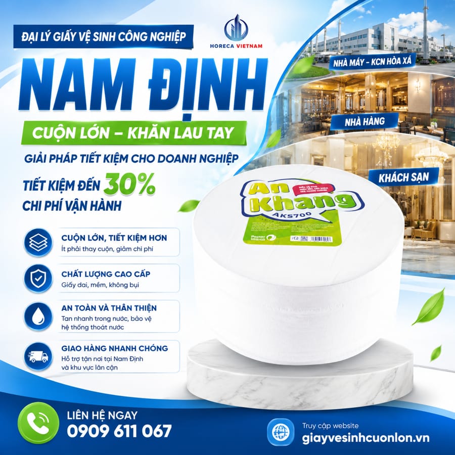 Horeca Việt Nam đại lý giấy vệ sinh công nghiệp giá sỉ Nam Định tốt nhất
