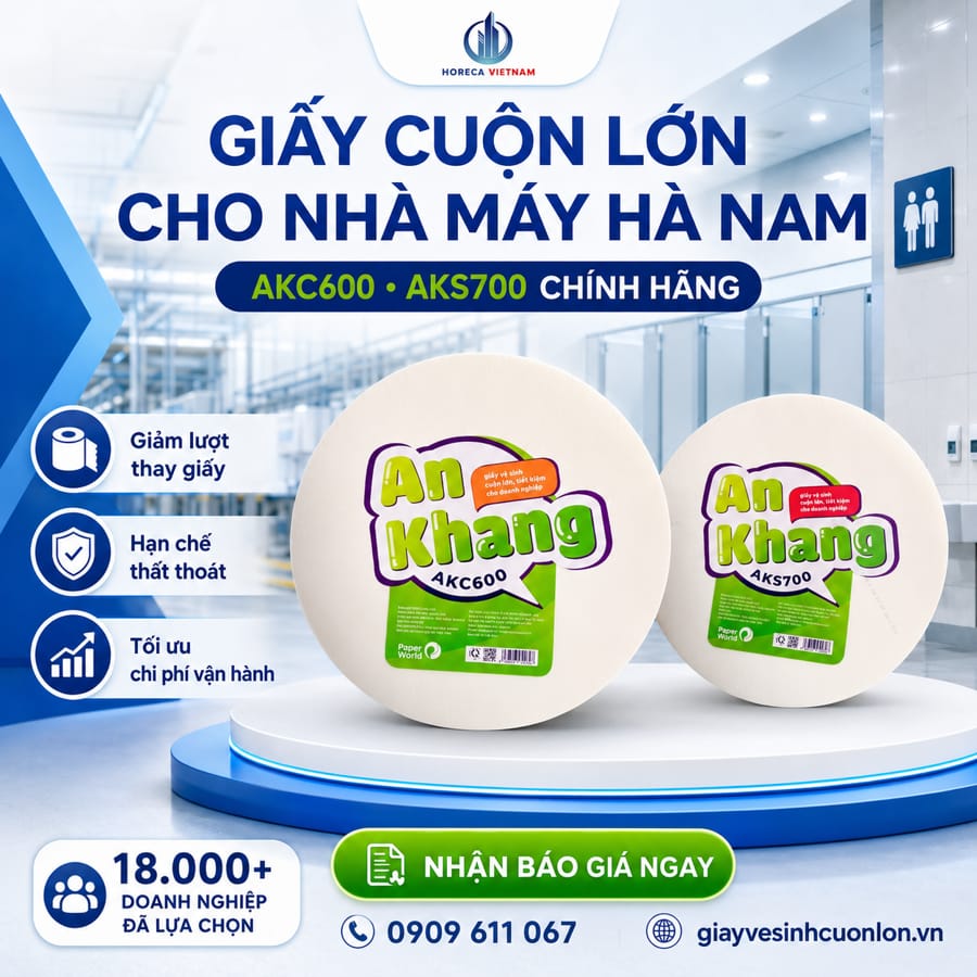 Cung cấp giấy vệ sinh cuộn lớn cho nhà máy Hà Nam uy tín giá tốt tại Horeca Việt Nam