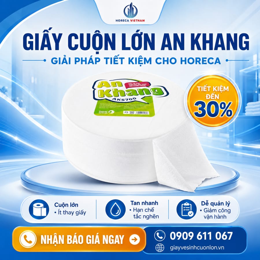 Cung cấp Giấy vệ sinh cuộn lớn An Khang chính hãng tốt nhất tại Horeca Việt Nam