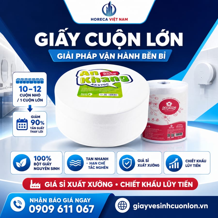 Horeca Việt Nam cung cấp giải pháp giấy cuộn lớn tốt nhất giá sỉ tận xưởng