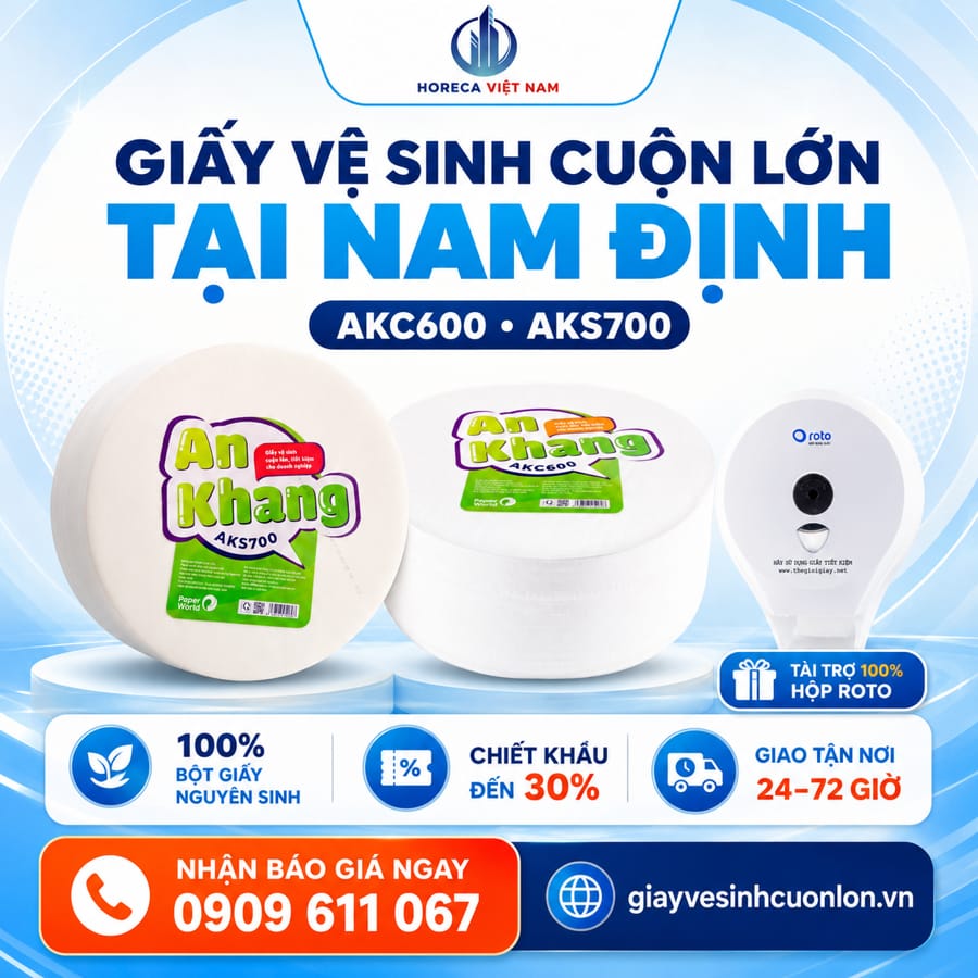 Horeca Việt Nam cung cấp giấy vệ sinh cuộn lớn cho nhà máy Nam Định tốt nhất