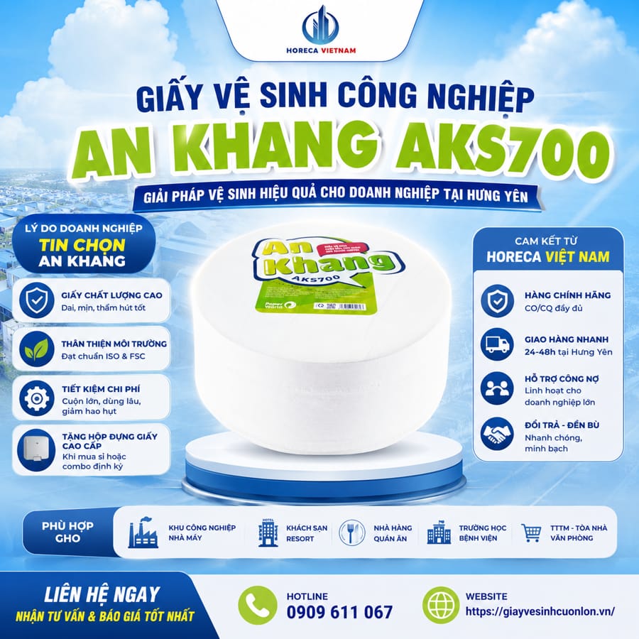 Horeca Việt Nam đại lý giấy vệ sinh công nghiệp giá sỉ Hưng Yên uy tín