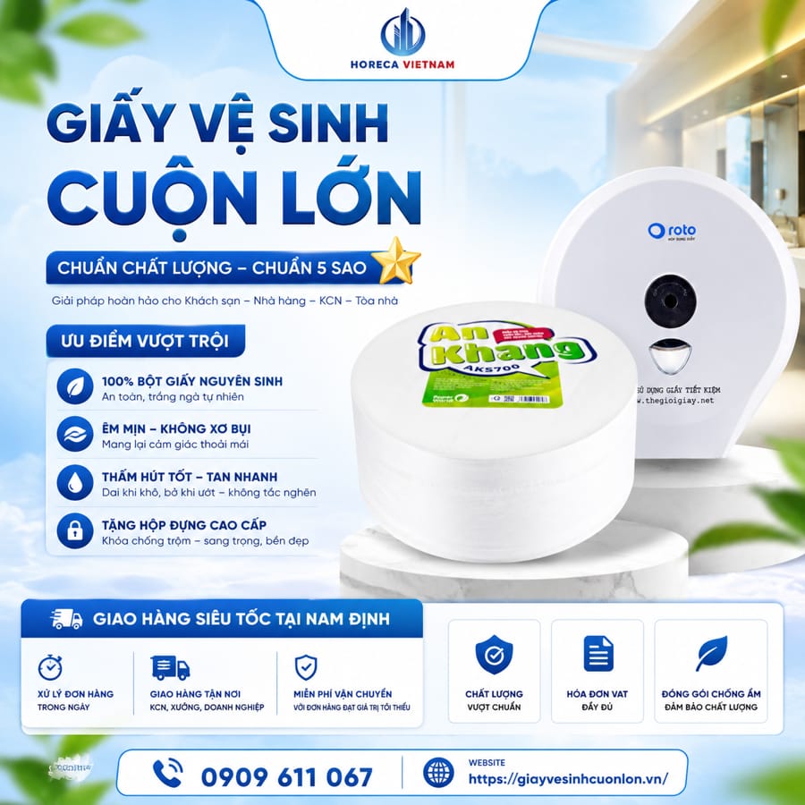 Horeca Việt Nam đại lý giấy vệ sinh công nghiệp giá sỉ Nam Định uy tín giá tốt nhất