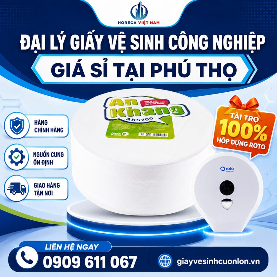 Horeca Việt Nam đại lý giấy vệ sinh công nghiệp giá sỉ Phú Thọ uy tín giá sỉ tốt nhất