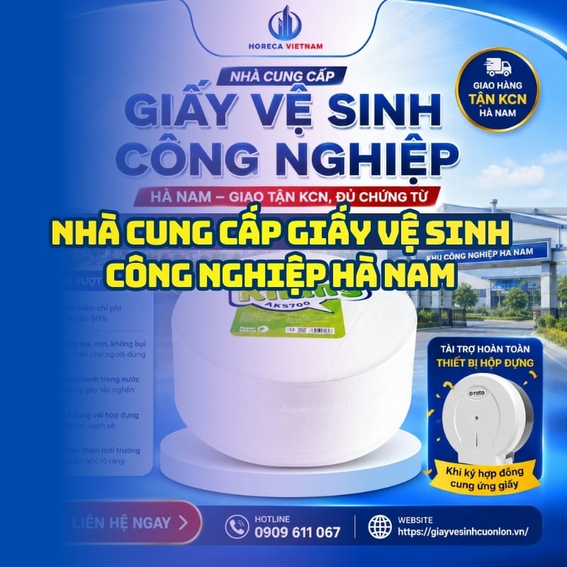 Horeca Việt Nam nhà cung cấp giấy vệ sinh công nghiệp Hà Nam giá tốt nhất giao nhanh