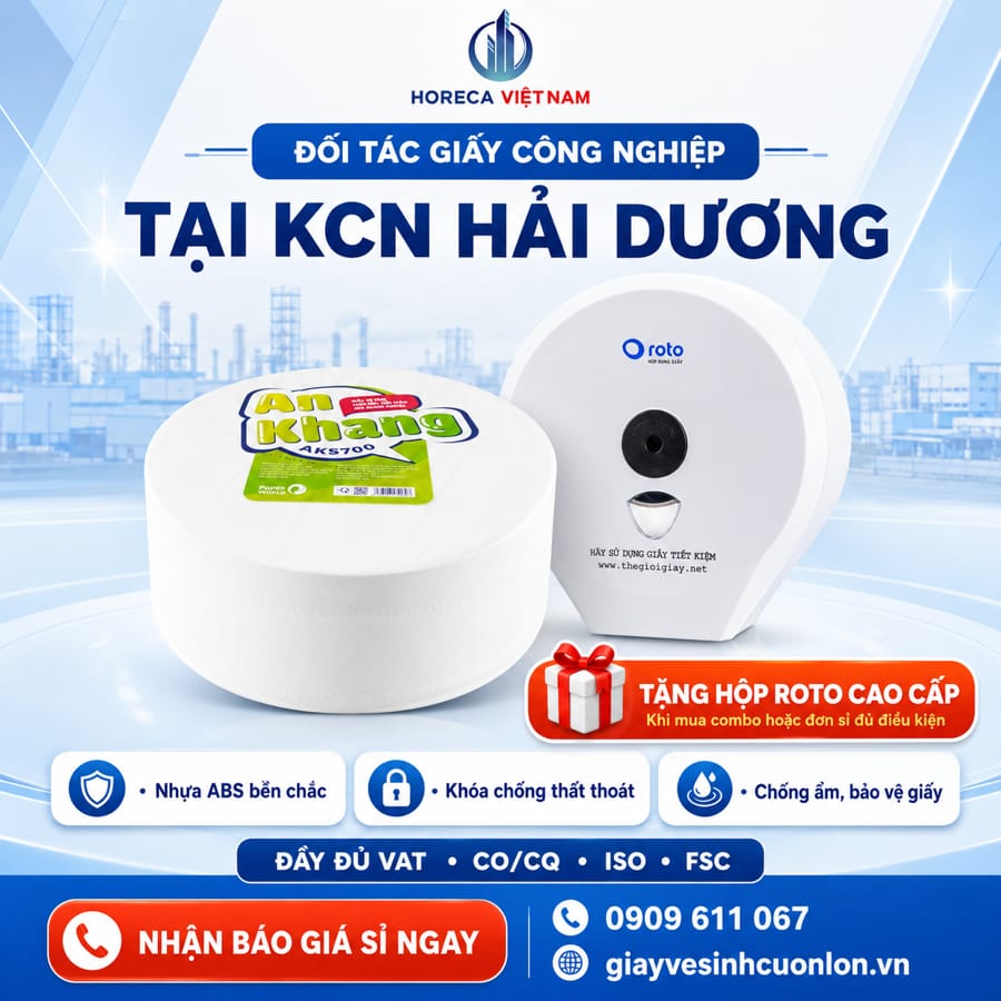 Horeca Việt Nam nhà cung cấp giấy vệ sinh công nghiệp Hải Dương tốt nhất