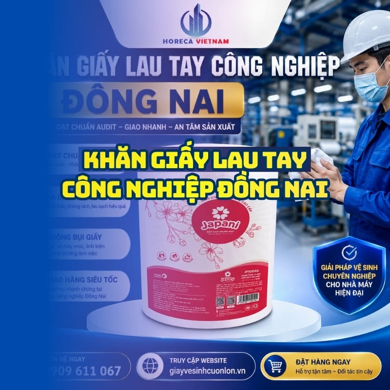 Horeca Việt Nam nhà cung cấp khăn giấy lau tay công nghiệp Đồng Nai tốt nhất
