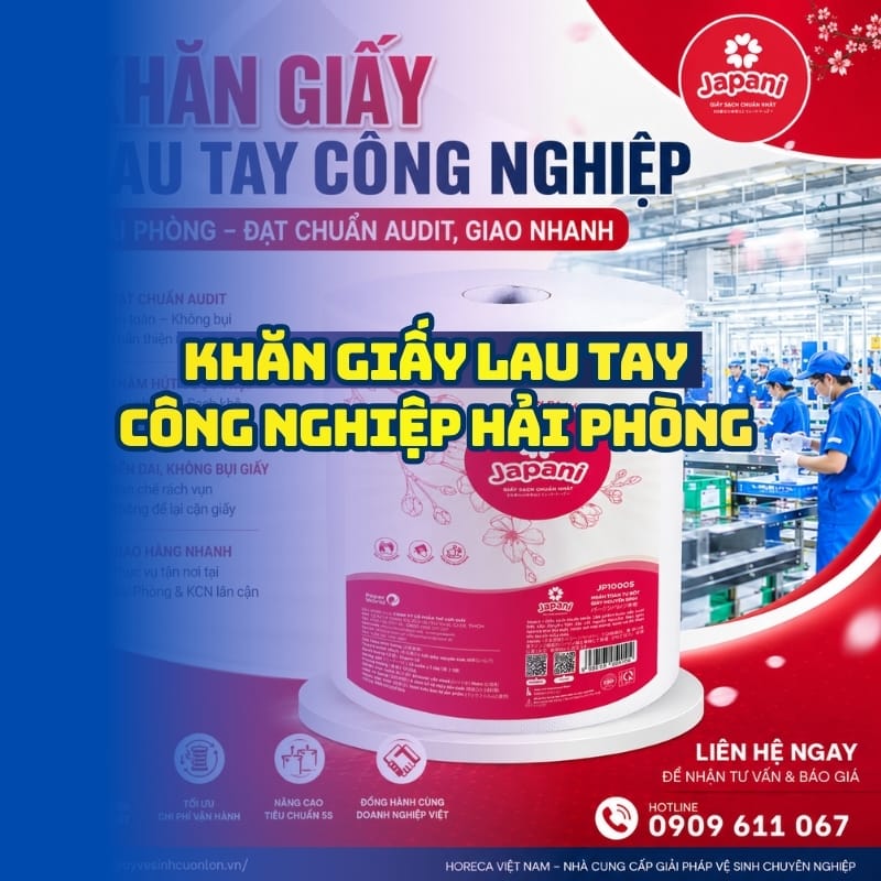 Horeca Việt Nam nhà cung cấp khăn giấy lau tay công nghiệp Hải Phòng uy tín tốt nhất