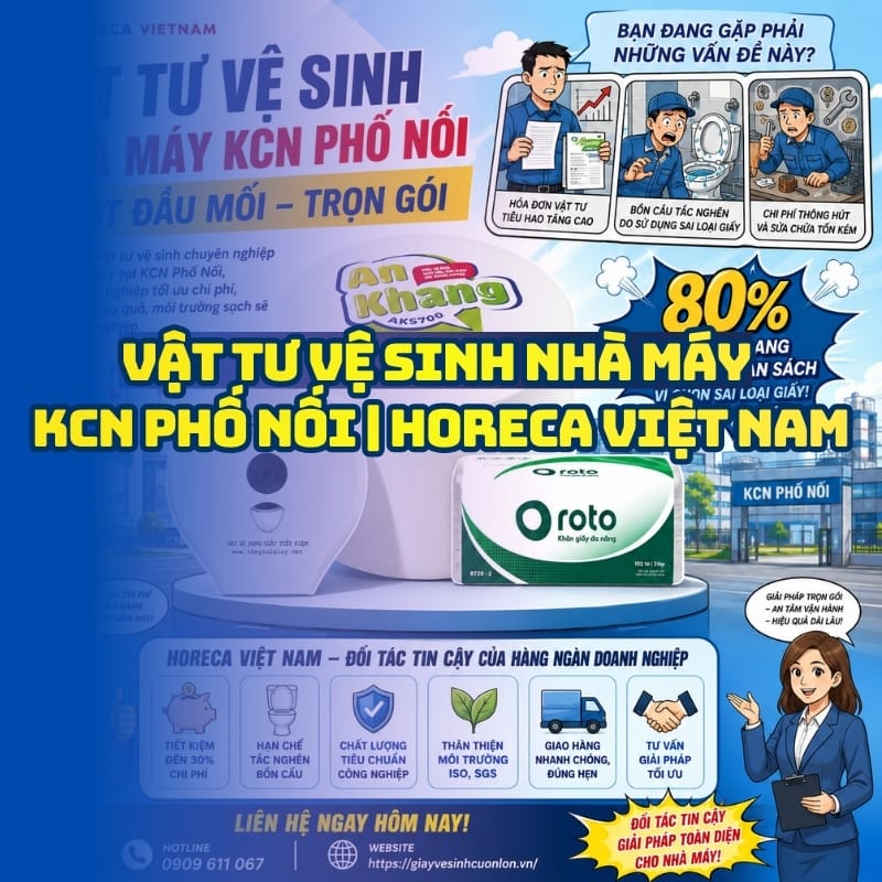 Horeca Việt Nam nhà cung cấp vật tư vệ sinh nhà máy KCN Phố Nối uy tín tốt nhất