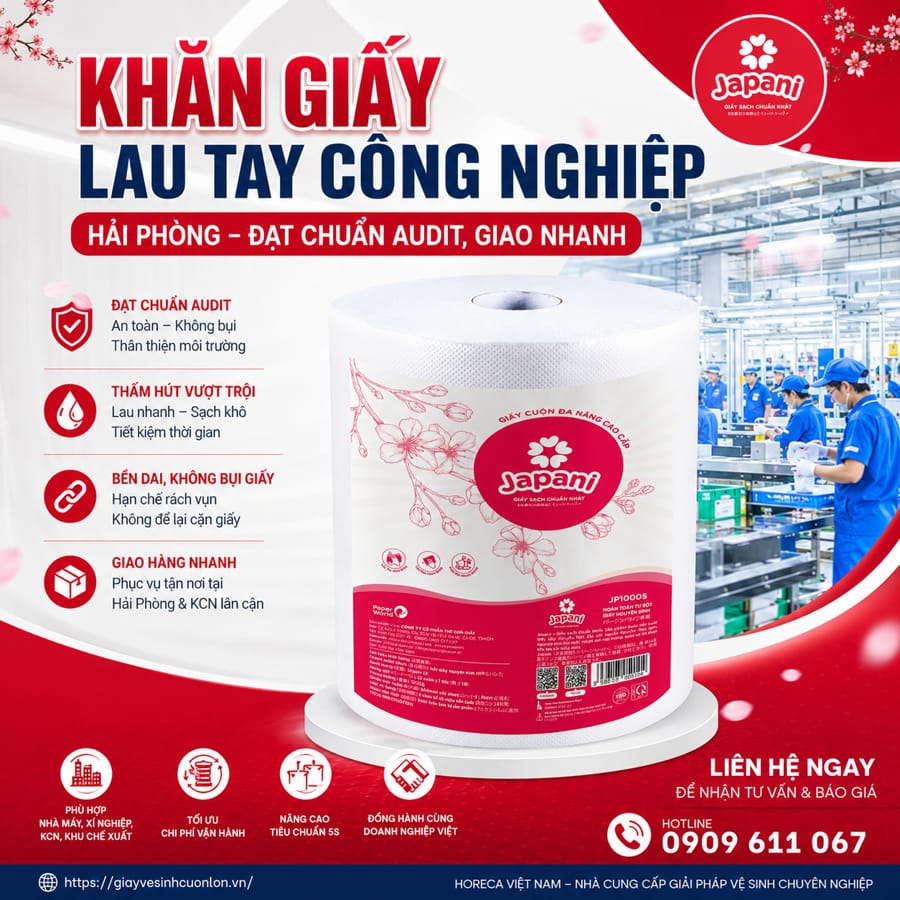 Horeca Việt Nam nhà cung cấp khăn giấy lau tay công nghiệp Hải Phòng tốt nhất
