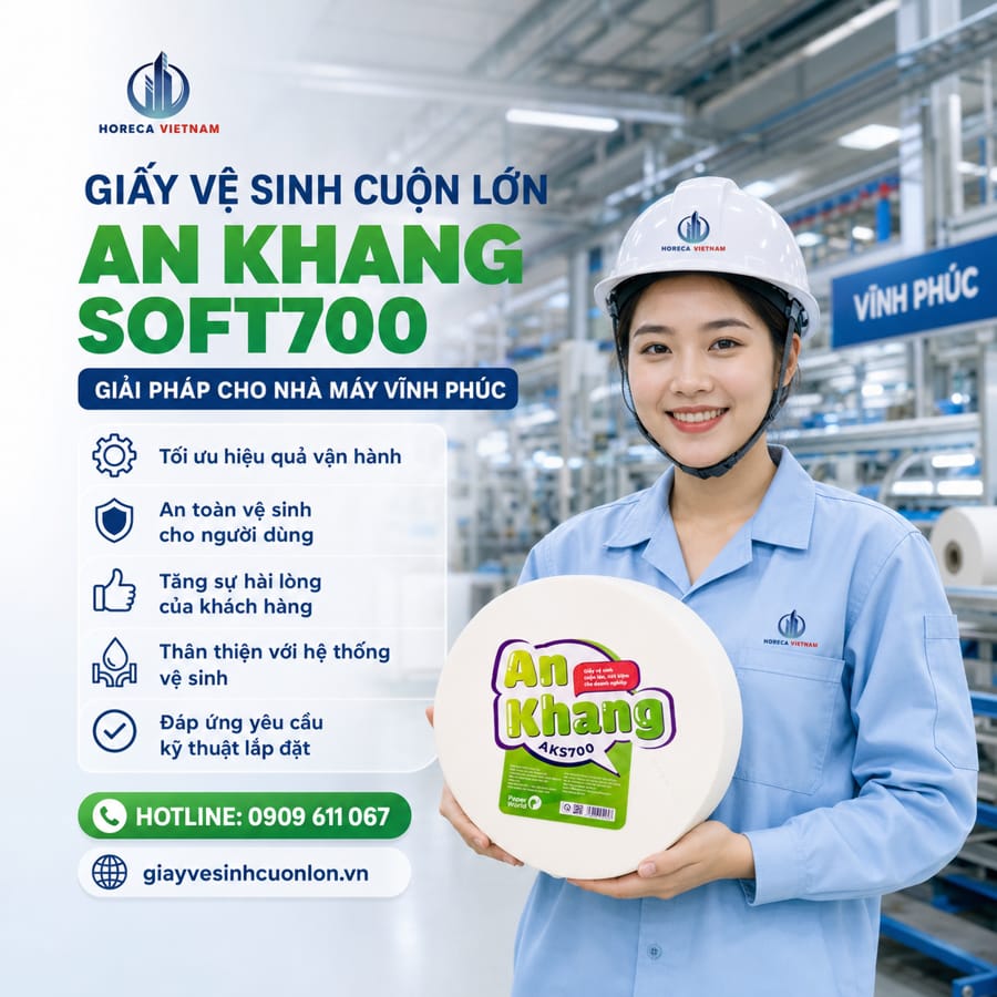 Mua giấy vệ sinh cuộn lớn cho nhà máy Vĩnh Phúc chính hãng cao cấp giá sỉ tốt nhất tại Horeca Việt Nam