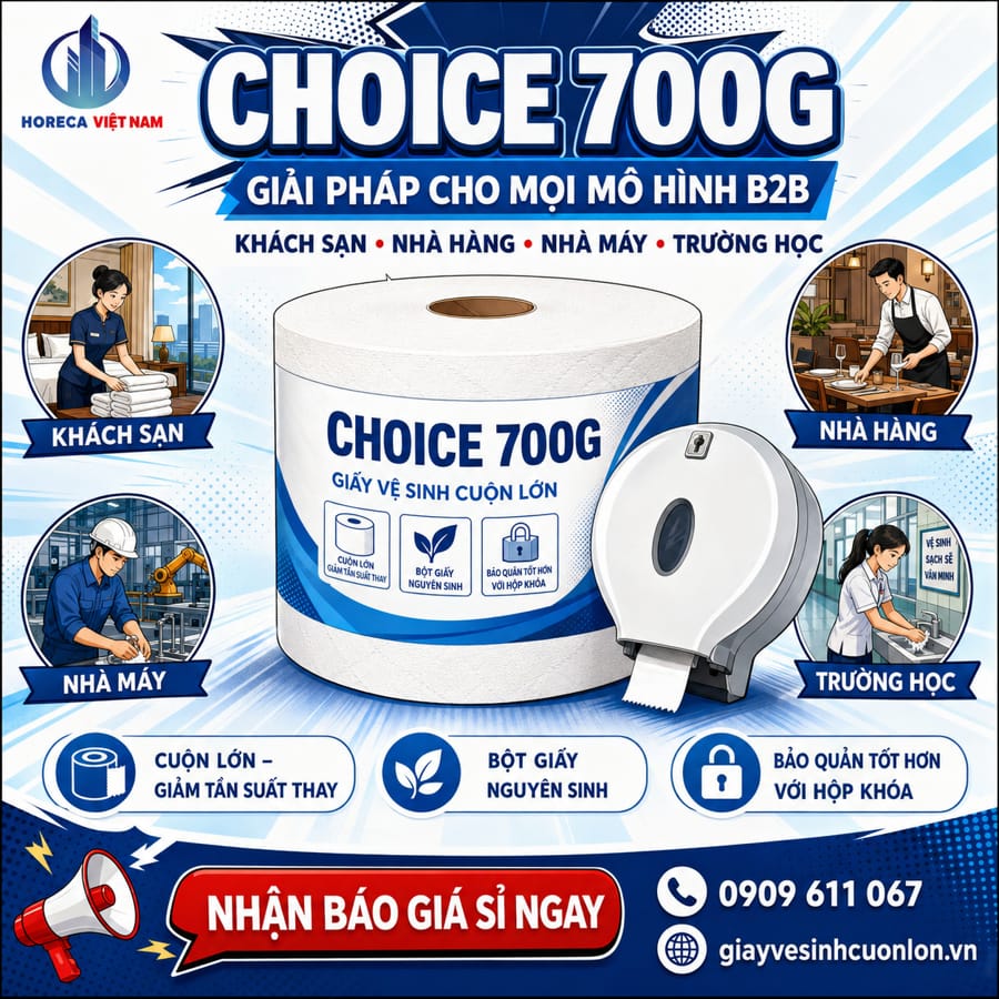 Mua Giấy vệ sinh cuộn lớn Choice 700g uy tín cho mọi mô hình tại Horeca Việt Nam