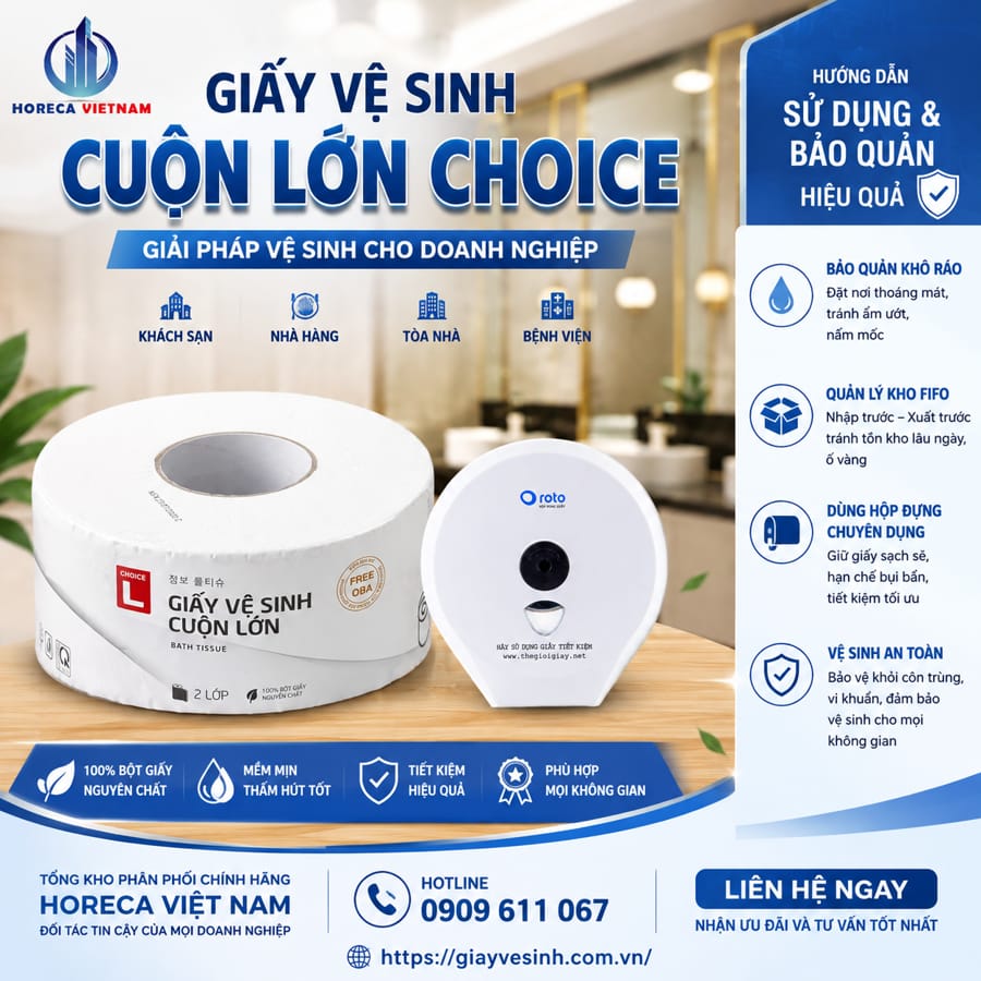 Mua giấy vệ sinh cuộn lớn Choice giá sỉ tốt nhất giao nhanh tại Horeca Việt Nam