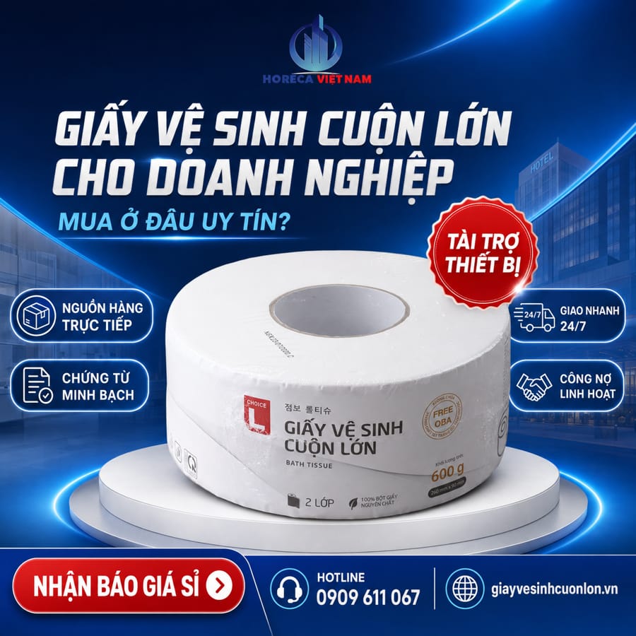 Mua giấy vệ sinh cuộn lớn Choice uy tín tốt nhất cho doanh nghiệp tại Horeca Việt Nam