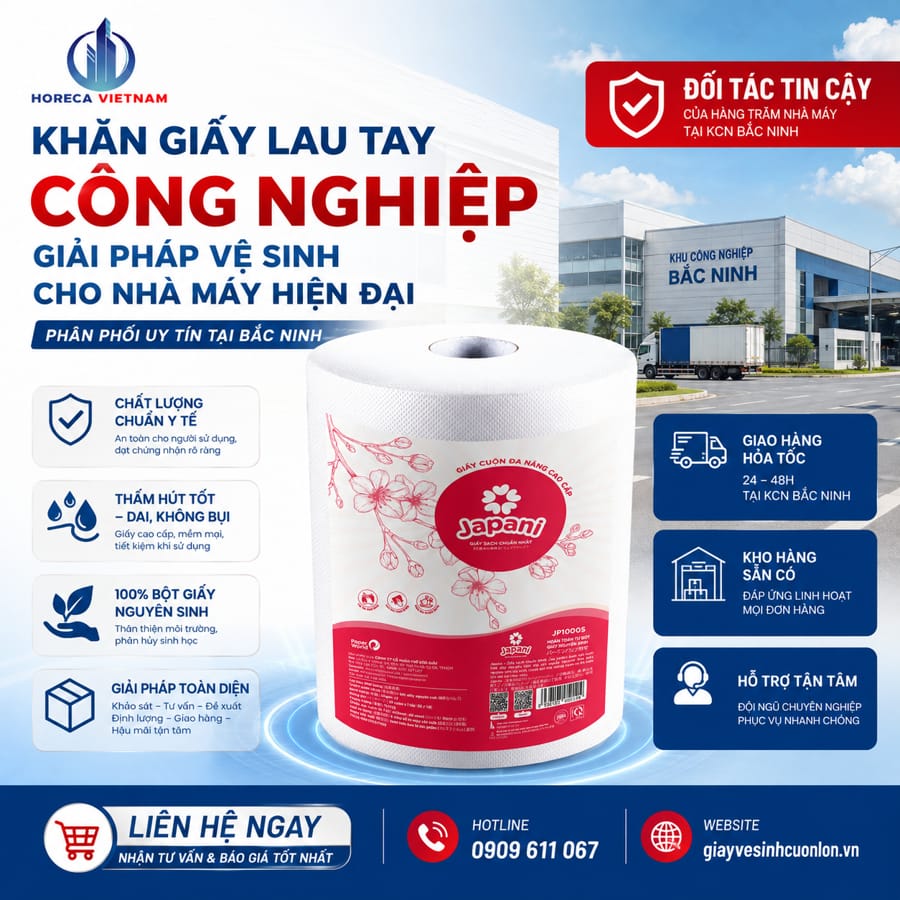 Mua khăn giấy lau tay công nghiệp Bắc Ninh tốt nhất cho nhà máy hiện đại