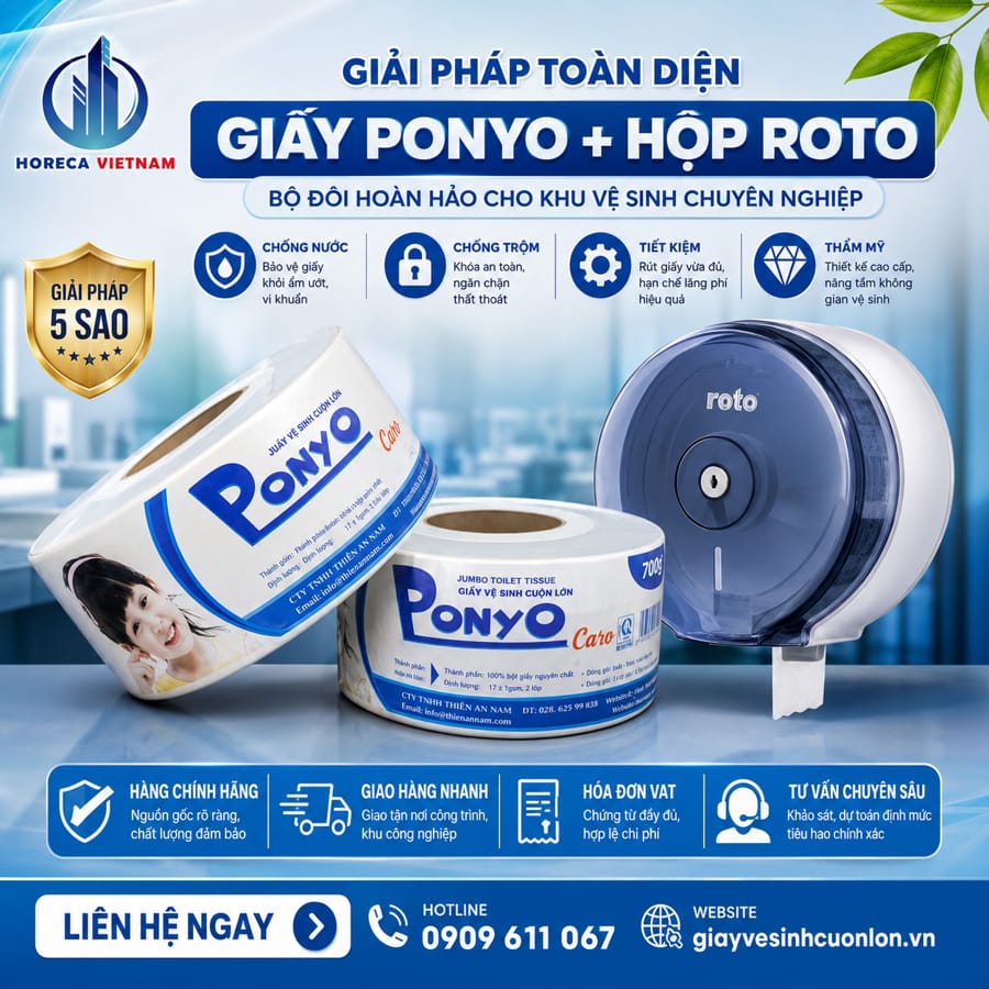 Mua sỉ giấy vệ sinh công nghiệp Ponyo uy tín giá tốt giao nhanh tại Horeca Việt Nam