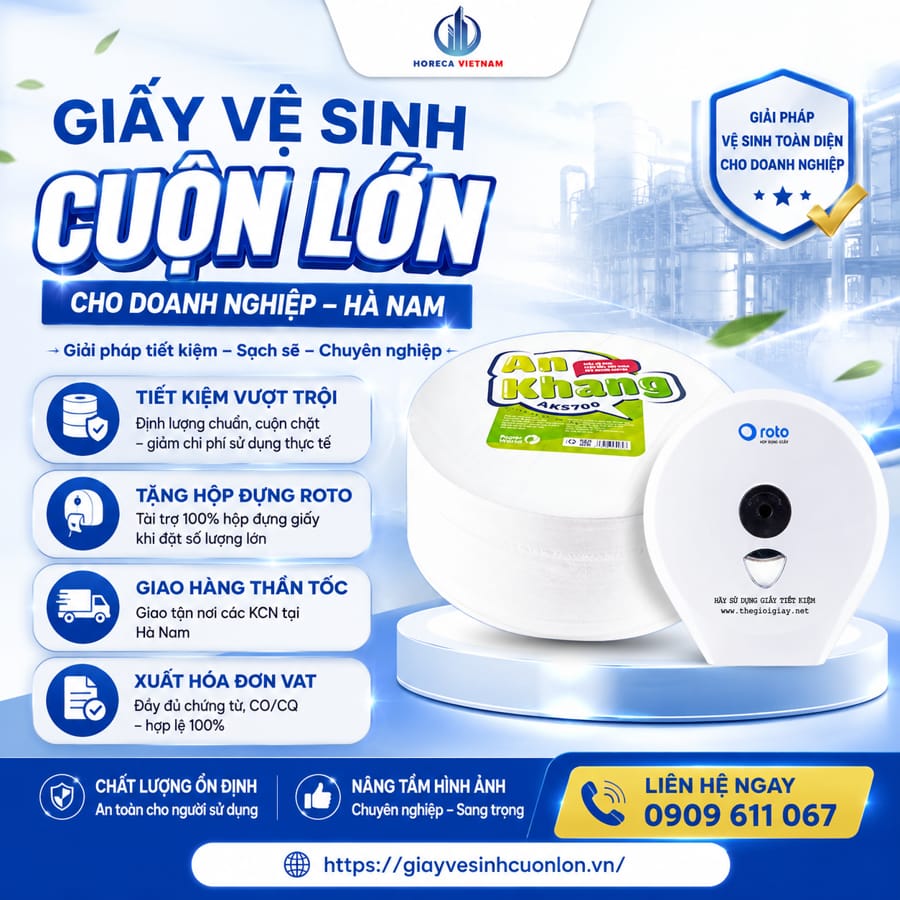 Nhà cung cấp giấy vệ sinh công nghiệp Hà Nam tốt nhất tại horeca Việt Nam