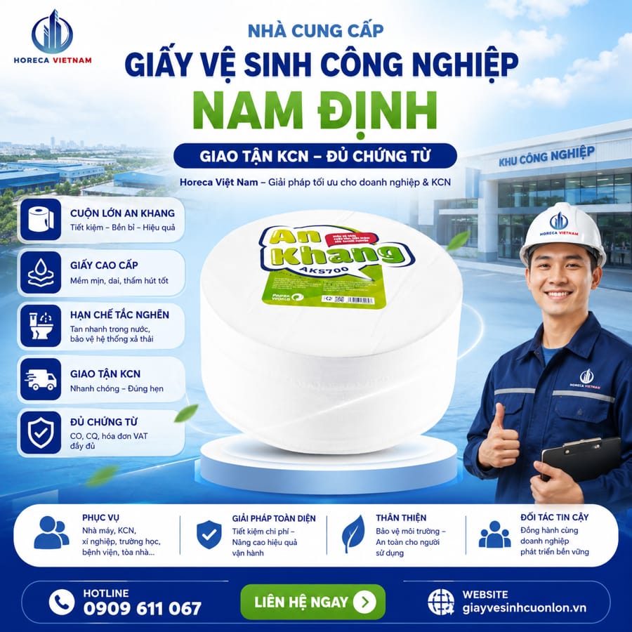 Horeca Việt Nam nhà cung cấp giấy vệ sinh công nghiệp Nam Định uy tín
