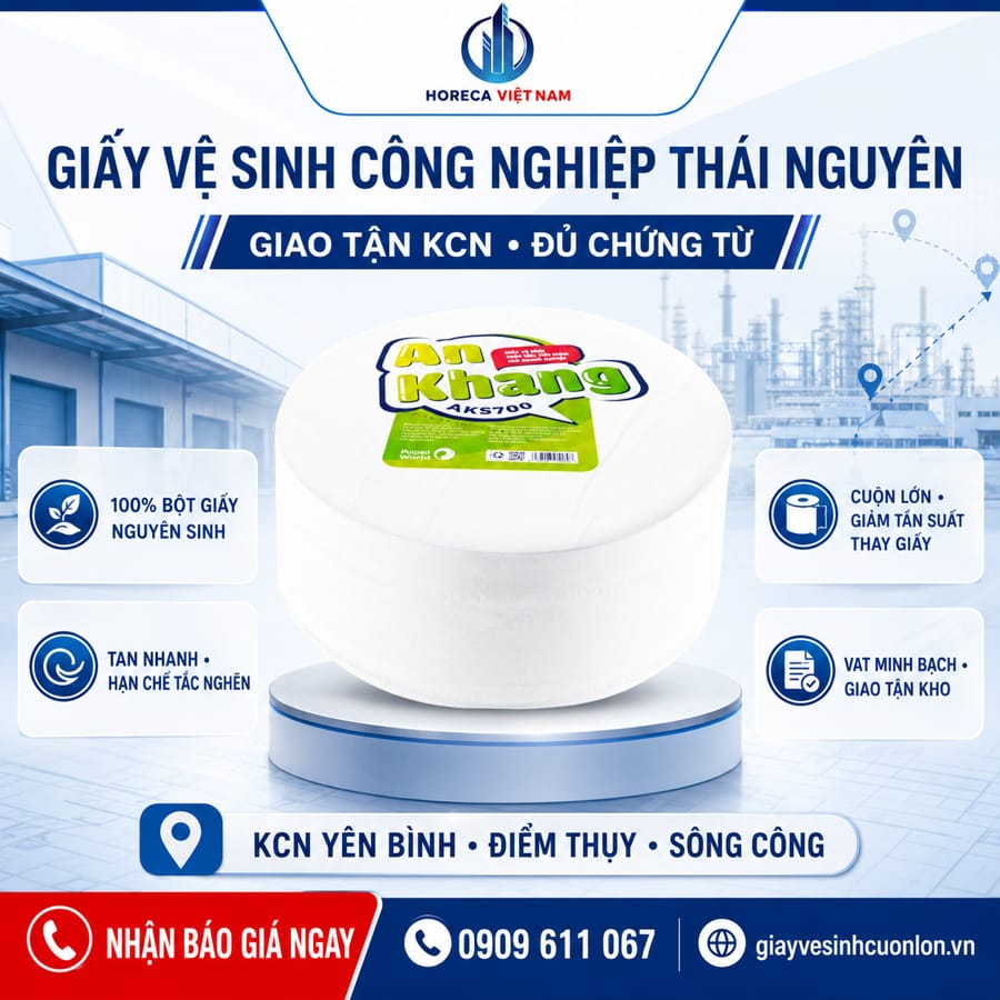 Horeca Việt Nam nhà cung cấp giấy vệ sinh công nghiệp Thái Nguyên uy tín
