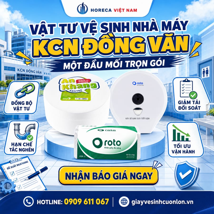 Cung cấp vật tư vệ sinh nhà máy KCN Đồng Văn toàn diện giúp nhà máy tối ưu vận hành ngay dưới đây.