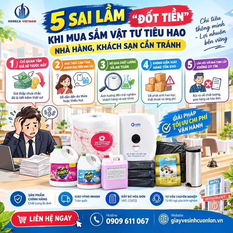 5 sai lầm mua sắm vật tư khách sạn chí mạng trong việc mua sắm vật tư cần tránh