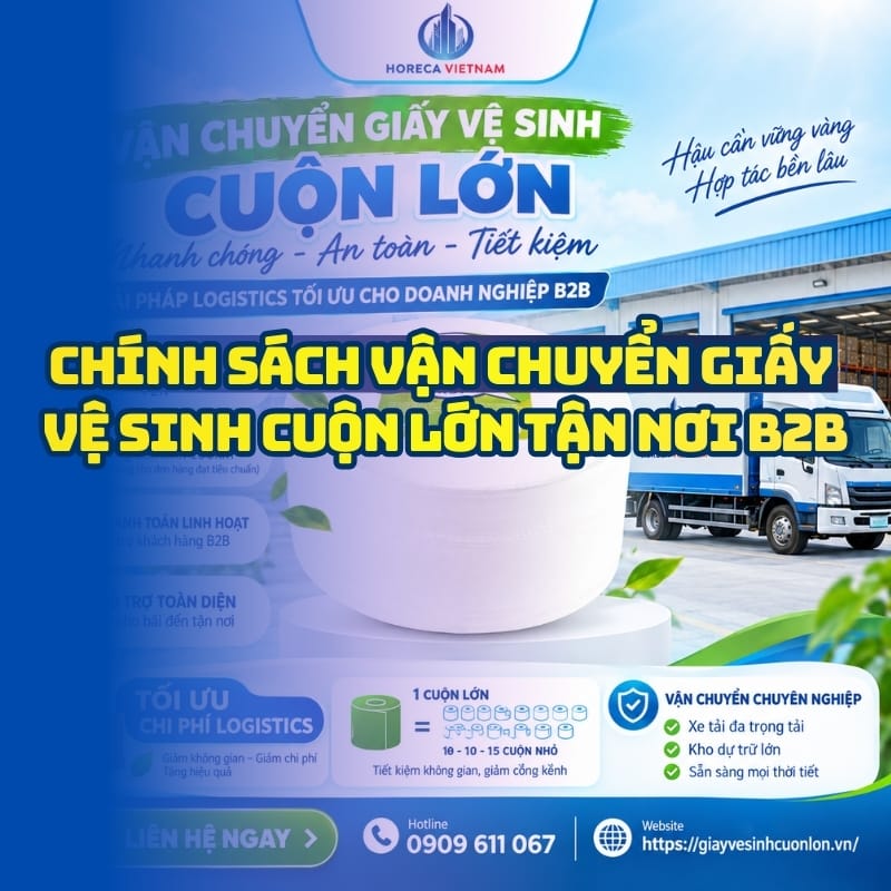Chính sách vận chuyển giấy vệ sinh cuộn lớn tân nơi B2B uy tín tại Horeca Việt Nam