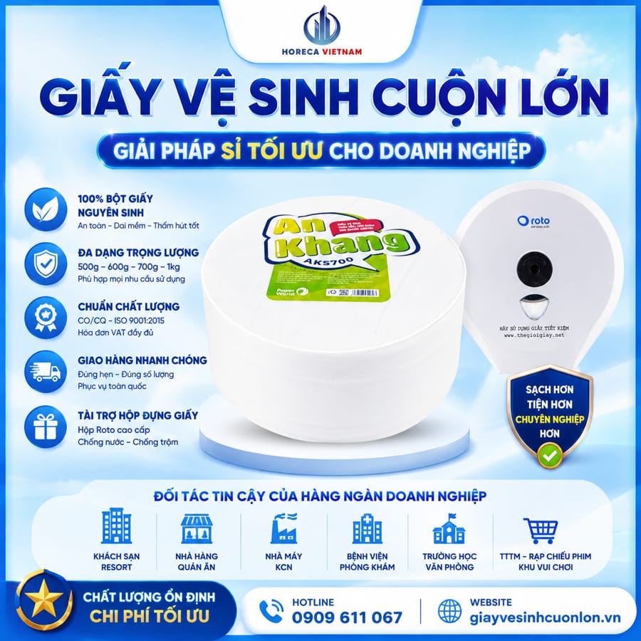 Địa chỉ mua giấy vệ sinh cuộn lớn giá sỉ uy tín tại Horeca Việt Nam