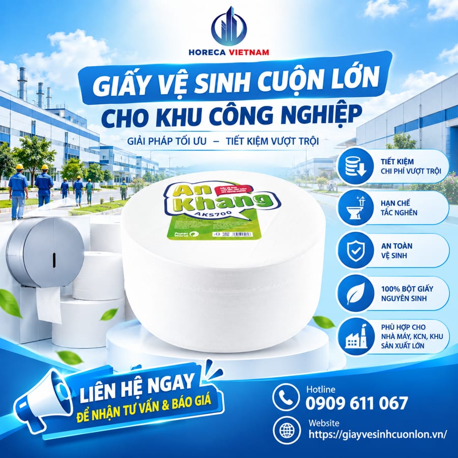 Dự án cung cấp giấy vệ sinh cuộn lớn cho khu công nghiệp quy mô lớn