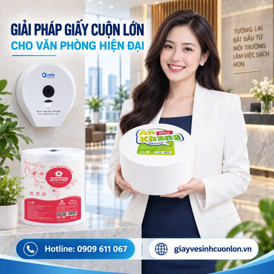 Giải pháp giấy vệ sinh cuộn lớn cao cấp cho văn phòng hiện dại tại Horeca Việt Nam