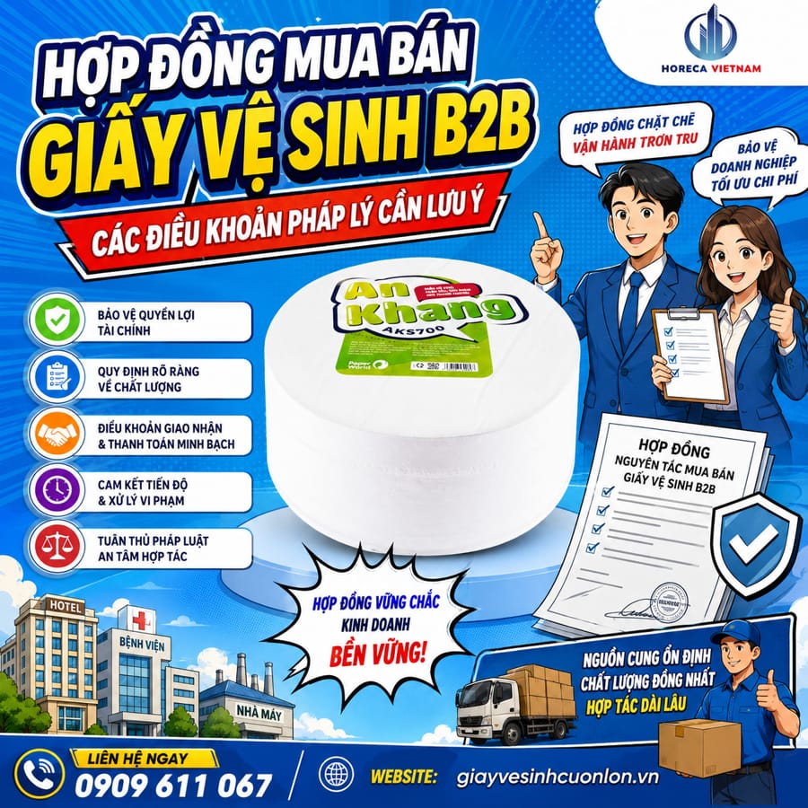 Các điều khoản pháp lý cần lưu ý trong hợp đồng nguyên tắc mua bán giấy vệ sinh