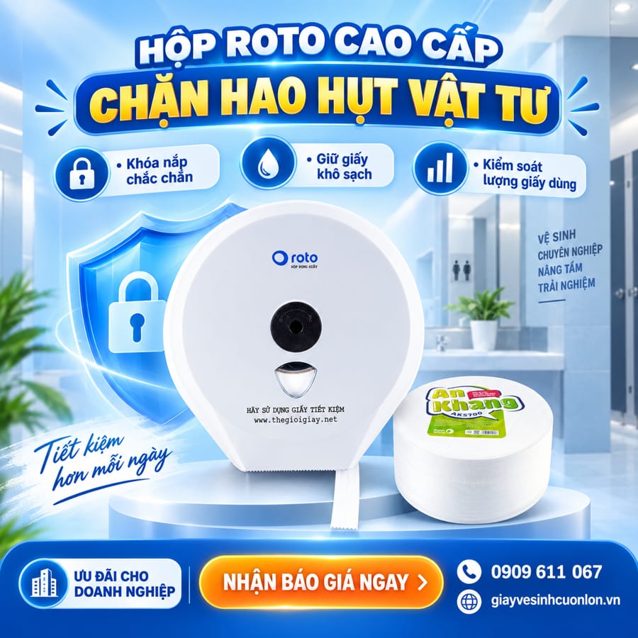 Giải pháp hộp đựng giấy vệ sinh Roto cao cấp chống hao hụt vật tư tuyệt đối