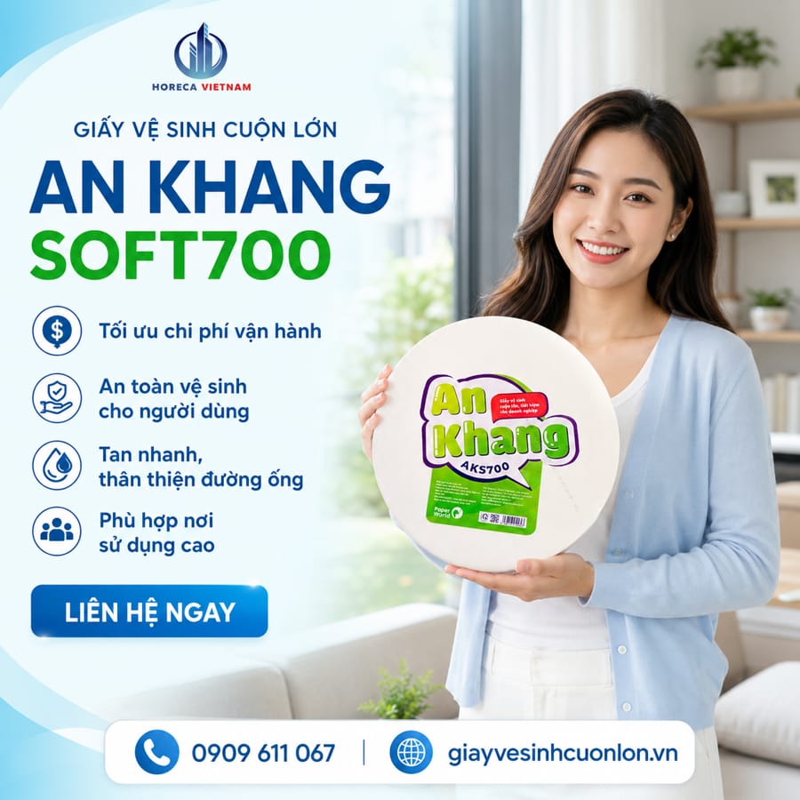 Horeca Việt Nam cung cấp giáy vệ sinh cuộn lớn chống tắc bồn cầu tốt nhất