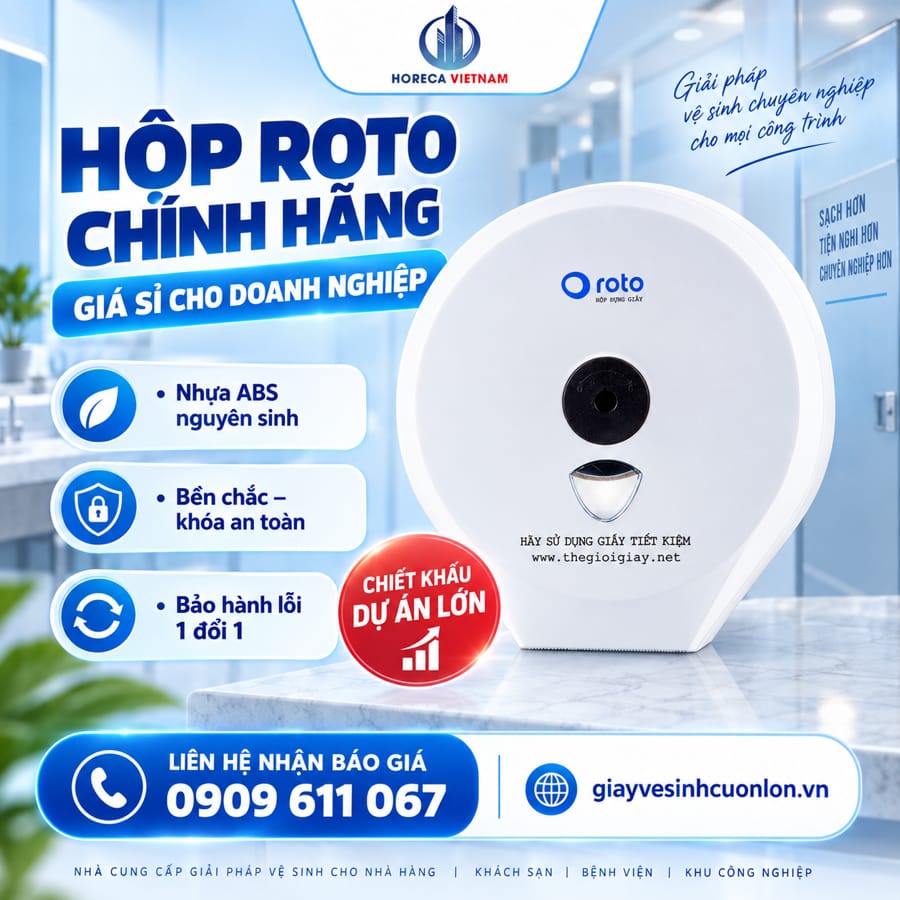 Horeca Việt Nam cung cấp hHộp đựng giấy vệ sinh Roto cao cấp giá sỉ cho doanh nghiệp