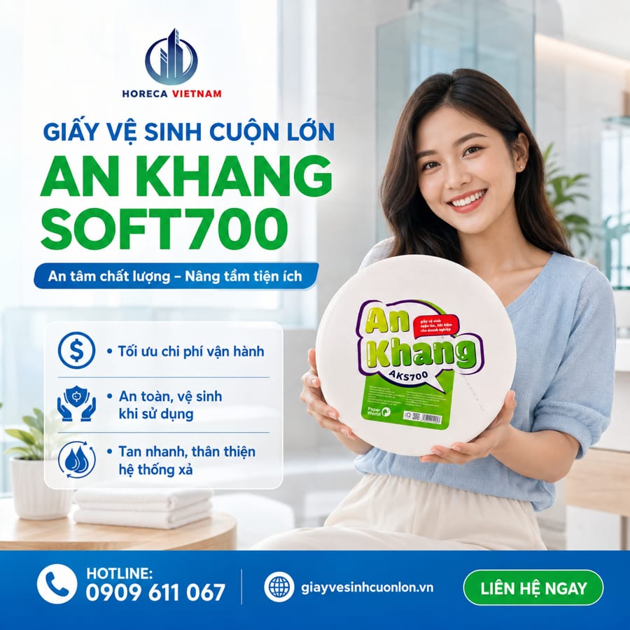 Horeca Việt Nam địa chỉ mua giấy vệ sinh cuộn lớn chóng tắc nghẽn bồn cầu uy tín giá tốt