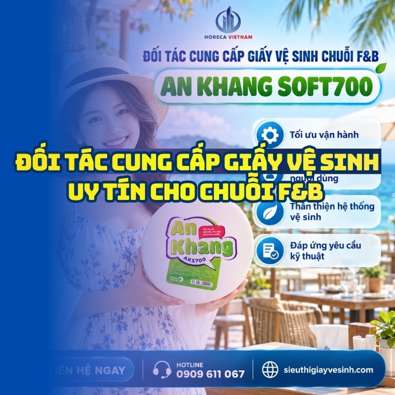 Horeca Việt Nam đối tác cung cấp giấy vệ sinh chuỗi f&b giá tốt tận xưởng giao hàng nhanh