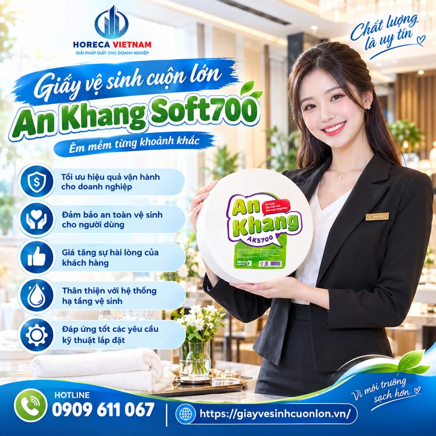 Horeca Việt Nam nhà phân phối giấy vệ sinh cuộn lớn cao cấp cho nhà hàng khách sạn