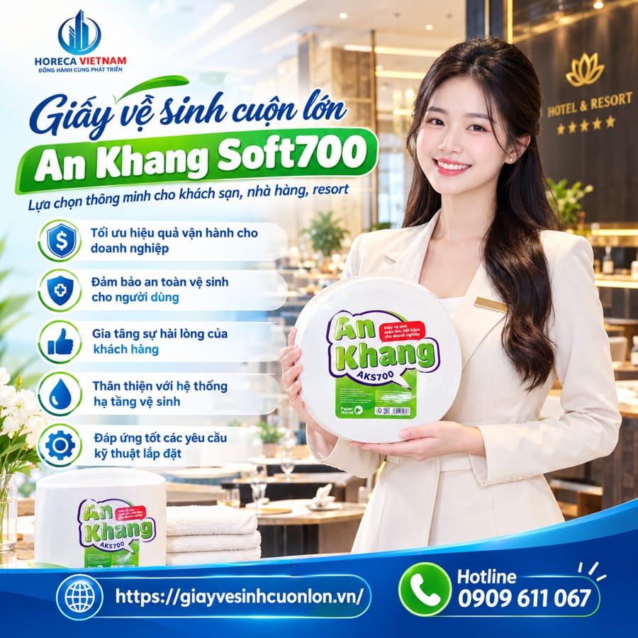 Horeca Việt Nam nhà phân phối giấy vệ sinh cuộn lớn chính hãng giá tốt cho khách sạn nhà hàng resort