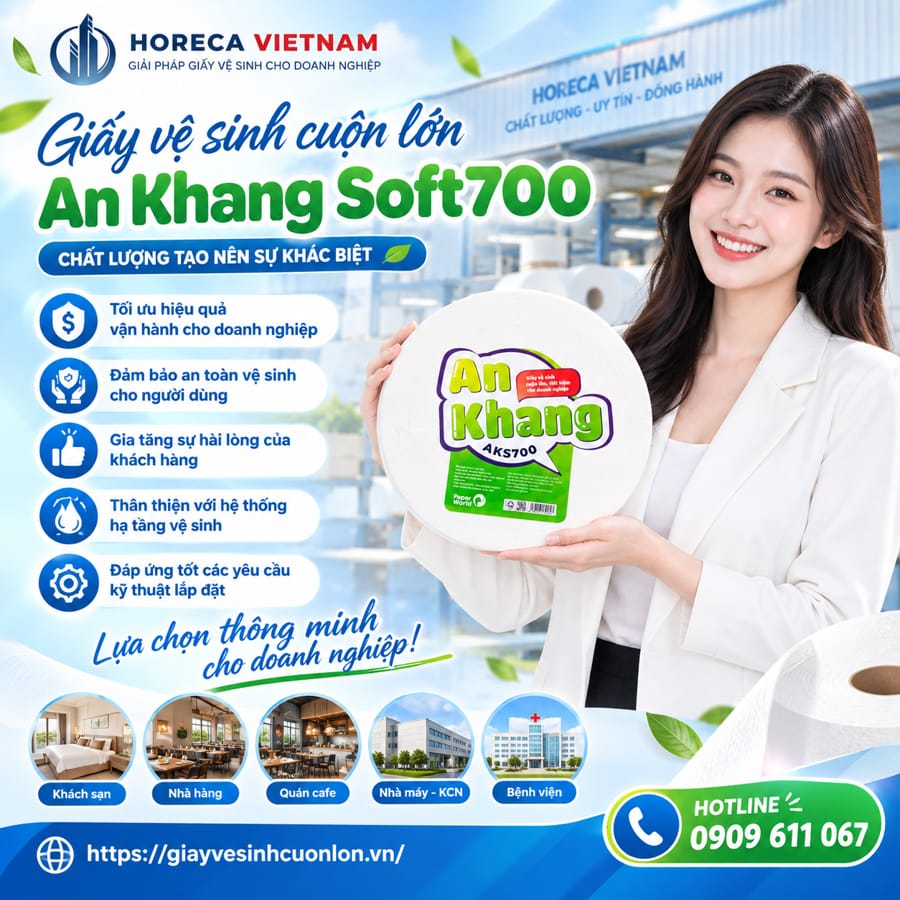 Horeca Việt Nam nhà phân phối giấy vệ sinh cuộn lớn sự lựa chọn thông minh cho doanh nghiệp