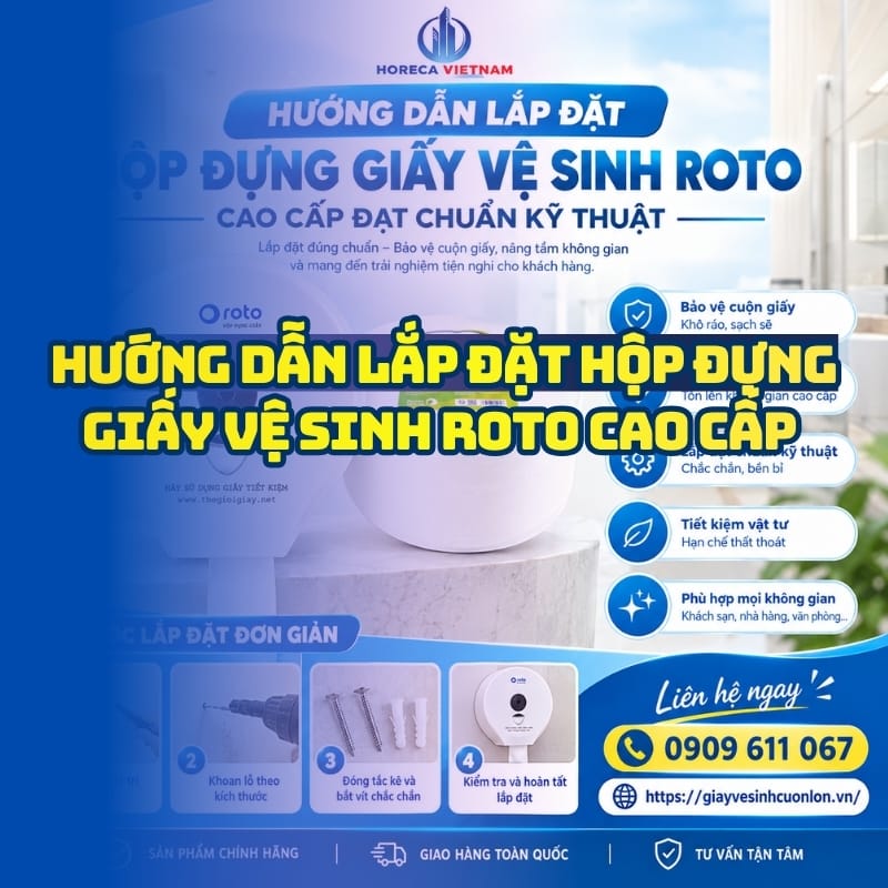 Hướng dẫn lắp đặt hộp đựng giấy vệ sinh roto cao cấp dễ dàng tại Horeca Việt Nam