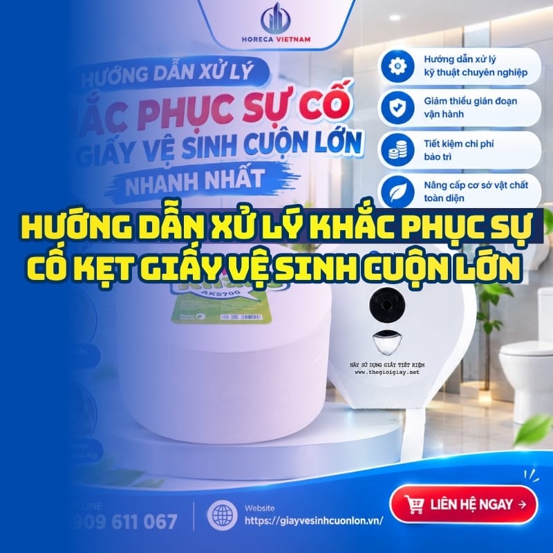 Hướng dẫn xử lý sự cố kẹt giấy vệ sinh cuộn lớn nhanh nhất uy tín tại Horeca Việt Nam