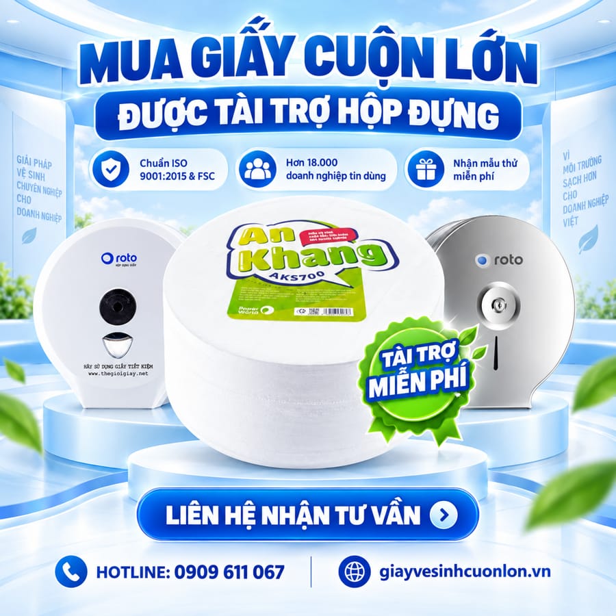 Horeca Việt Nam đơn vị này không chỉ cung cấp giấy cuộn lớn từ 500g đến 1000g đạt chuẩn quốc tế ISO 9001:2015 và FSC mà còn cung cấp hệ sinh thái vật tư tiêu hao trọn gói cho doanh nghiệp.