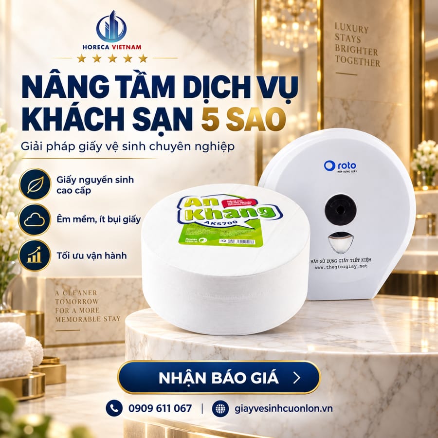 Horeca Việt Nam cung cấp giấy vệ sinh cho khách sạn 5 sao nâng tầm dịch vụ