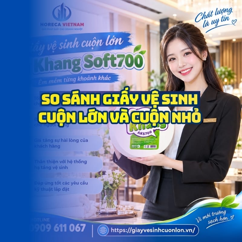 So sánh giấy vệ sinh cuộn lớn và cuộn nhỏ uy tín tại Horeca Việt Nam
