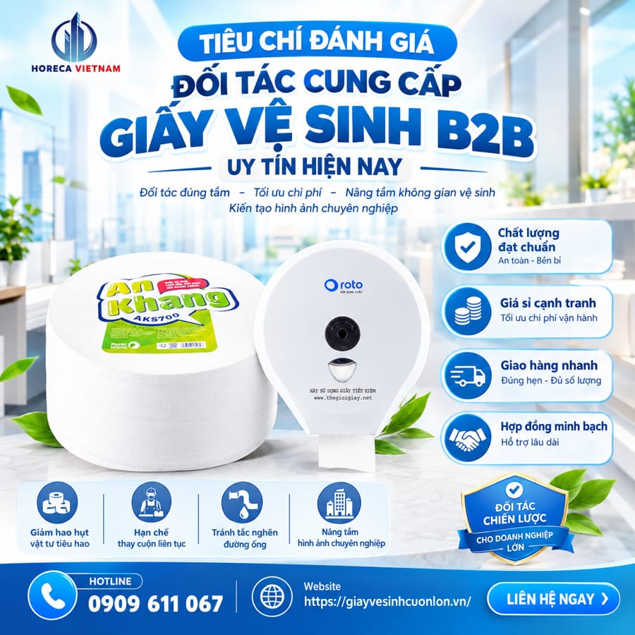 Tiêu chí đánh giá đối tác cung cấp giấy vệ sinh B2B uy tín hiện nay