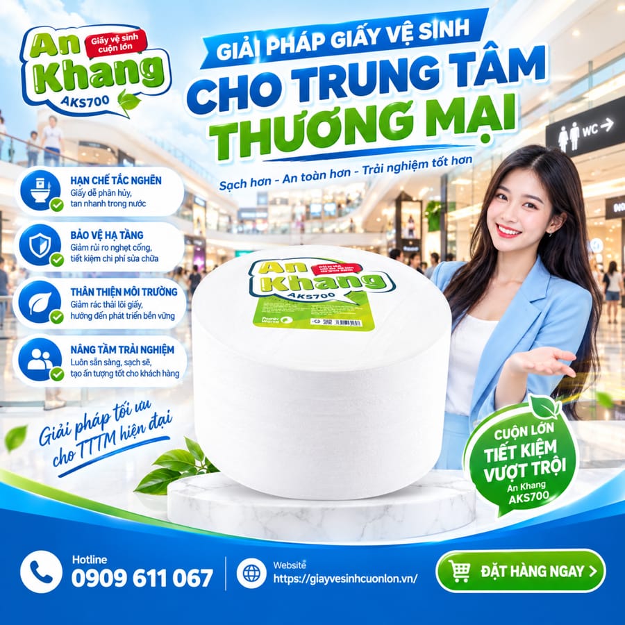 Triển khai giải pháp giấy vệ sinh cho trung tâm thương mại