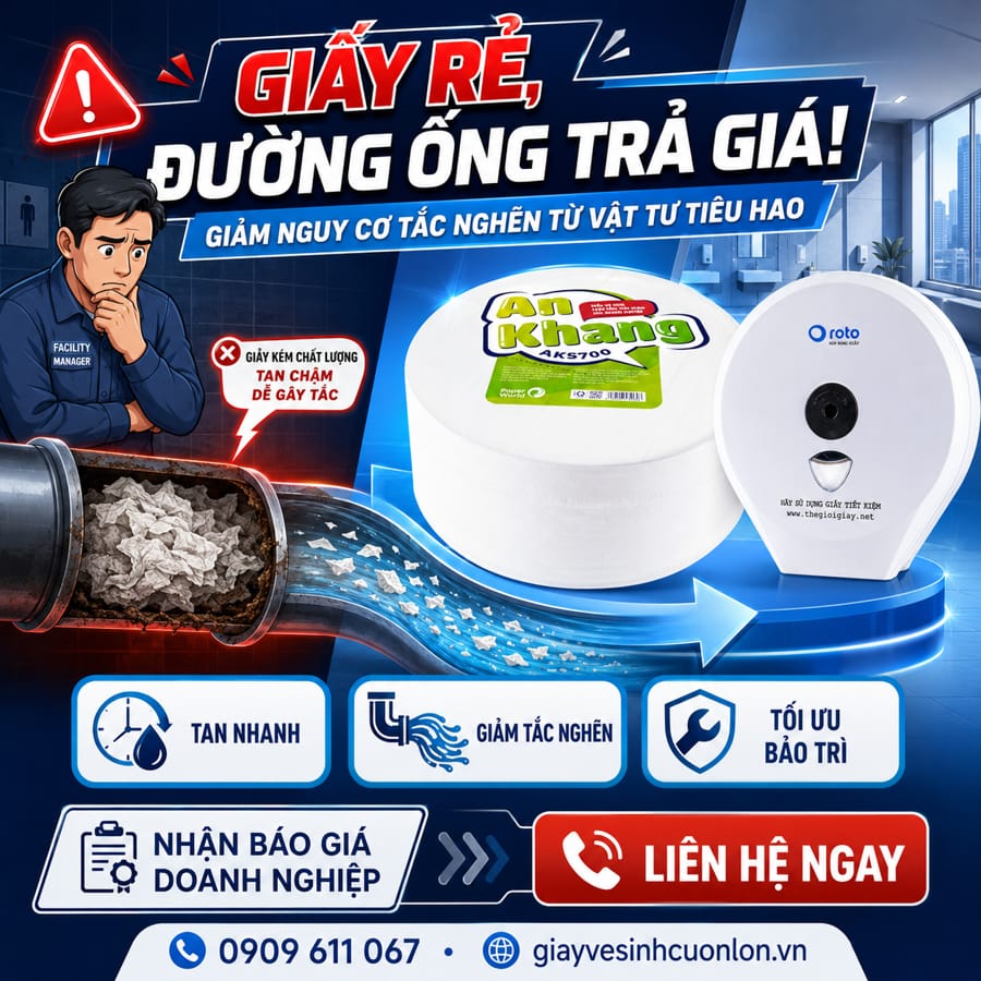 Cẩm nang Xử lý sự cố đường ống do giấy vệ sinh cho ban quản lý tòa nhà