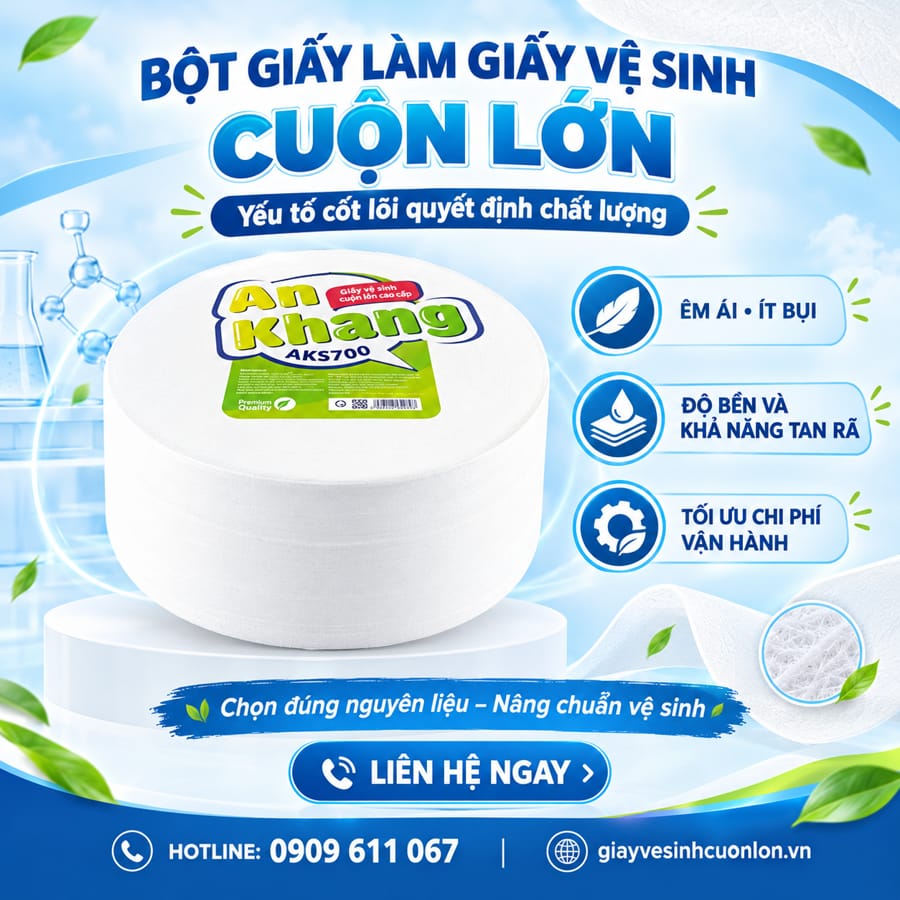 Tìm hiểu bột giấy làm giấy vệ sinh cuộn lớn.