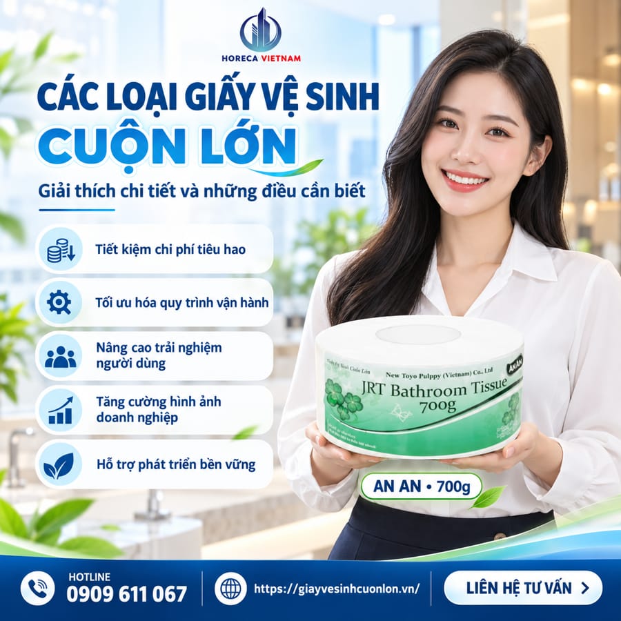 Các loại giấy vệ sinh cuộn lớn uy tín tại Horeca Việt Nam